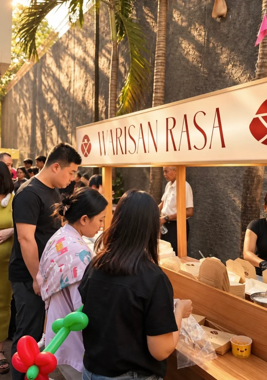 Gerai Warisan Rasa melayani tamu di sebuah acara